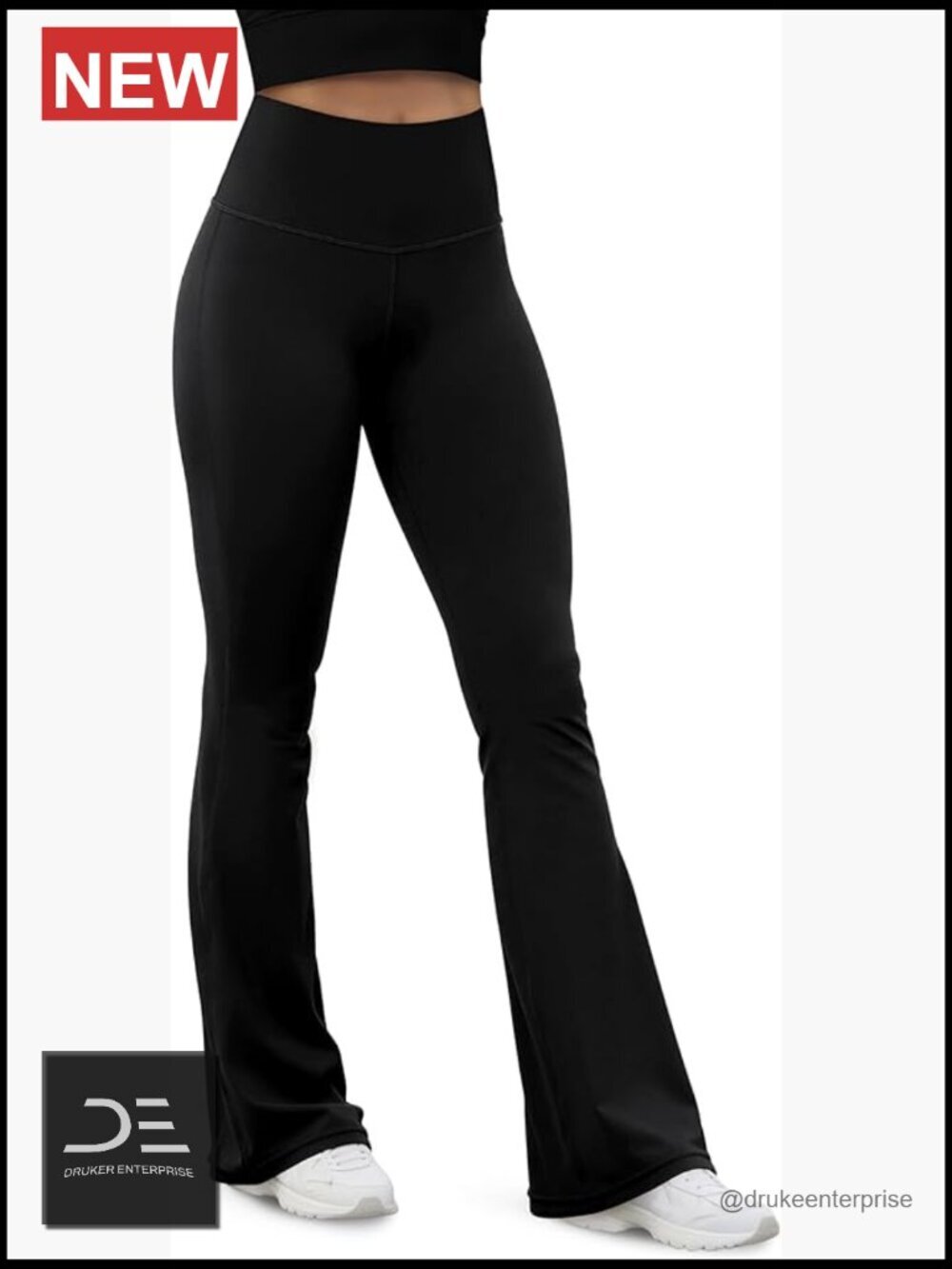 High Waist Tummy Control Flared Yoga Pants Bootcut Leggings with Inner Pocket
